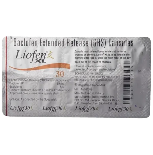 liofen xl 30mg tablet 10's
